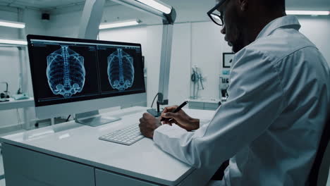 doctor reviewing x-ray images