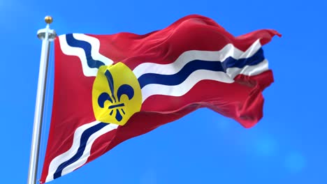 flag of saint louis city, city of missouri in united states of america - loop