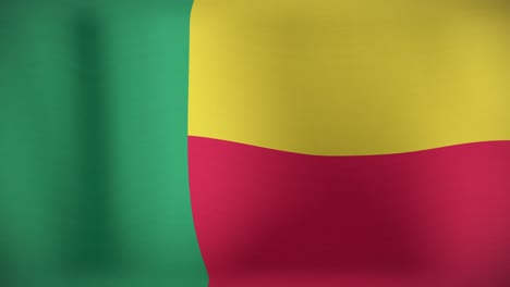 animation of moving flag of benin waving