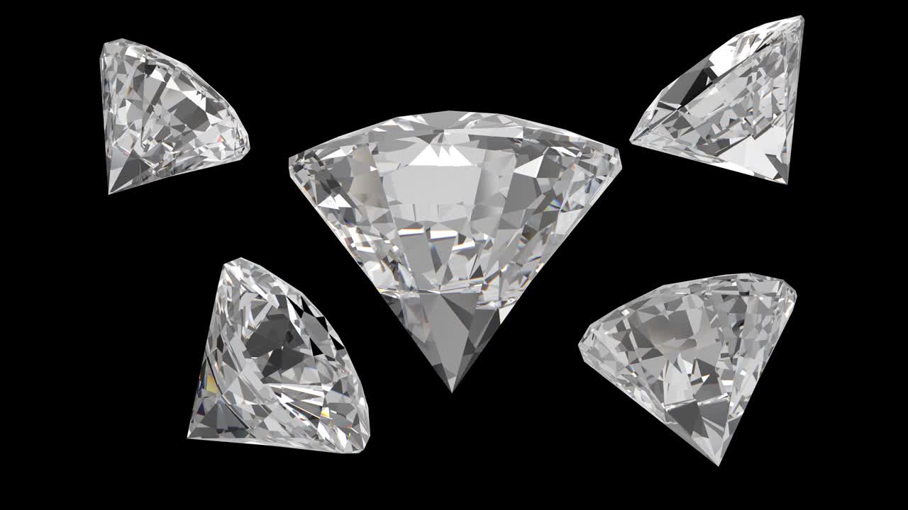 다섯 개의 회전하는 다이아몬드 루프와 알파 채널 매트