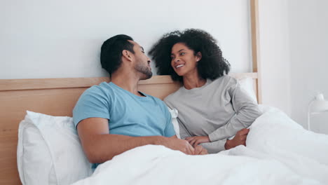 home, bed and couple with love