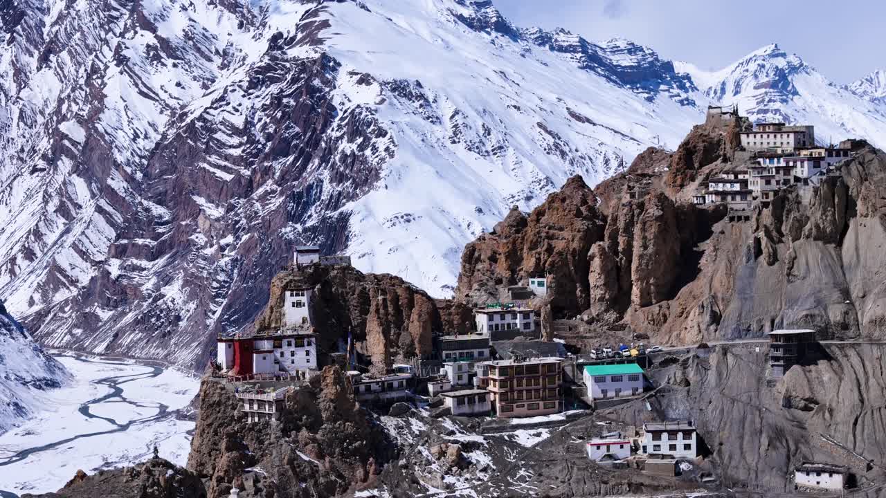 Monastery nestled in the Himalayan Mountains