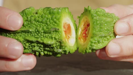 bitter melon halved