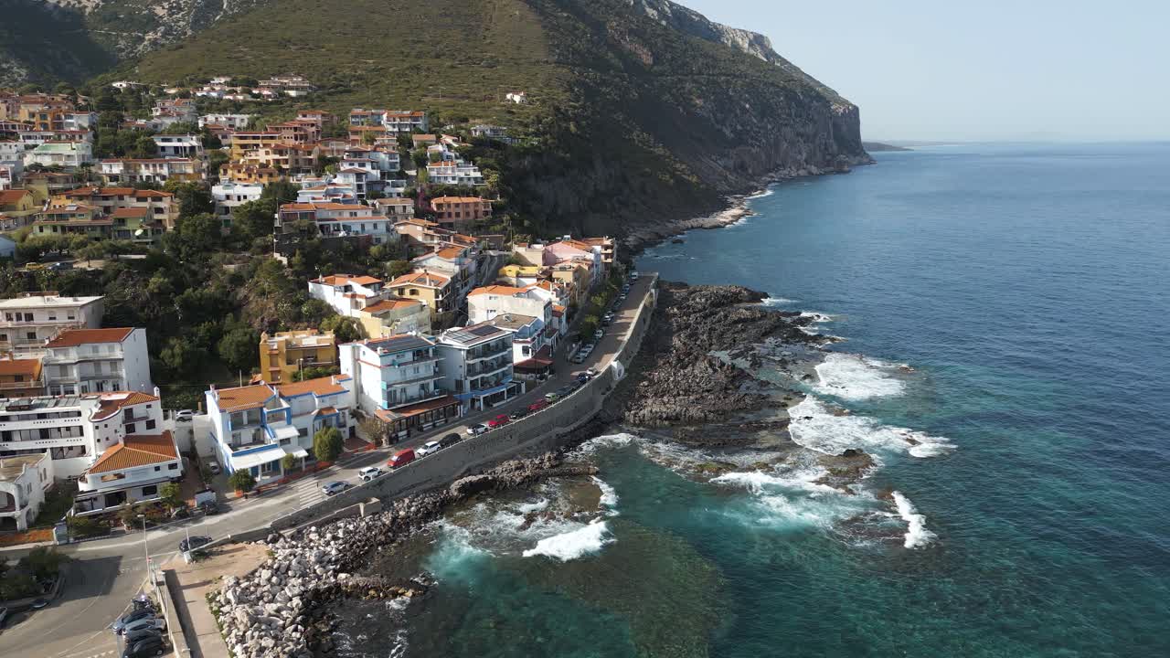 Aerial View of a Coastal Town in Italy