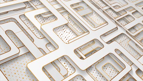 grey papercut grid and golden shiny glitter dots abstract motion background