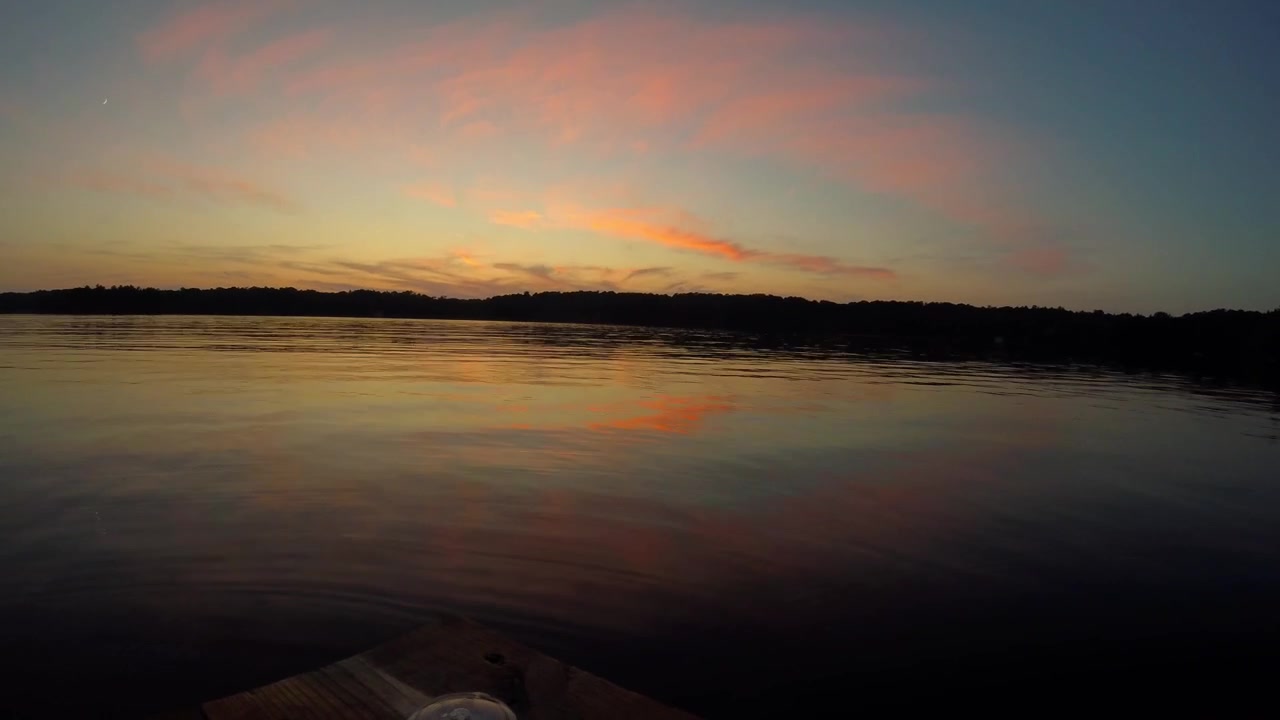 Sunset Timelapse Over Lake in Canada