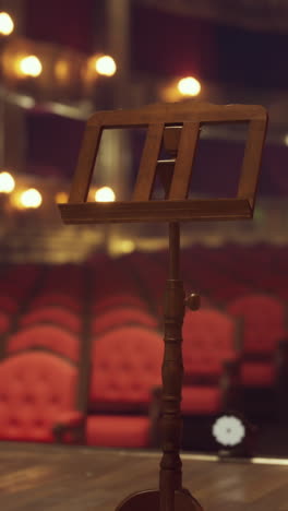 music stand on a stage