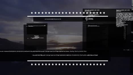 animación del procesamiento de datos sobre un fondo negro
