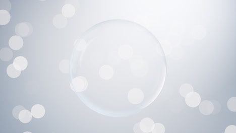 transparent bubble with blue background, 3d rendering.