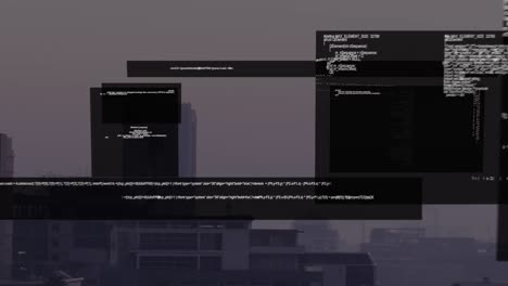 Animation-Der-Datenverarbeitung-über-Dem-Stadtbild