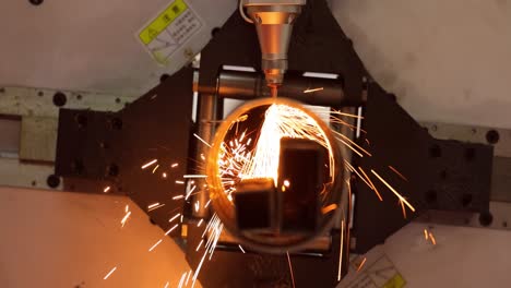 cnc laser cutting of metal, modern industrial technology.