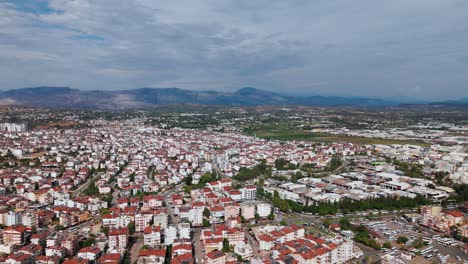 beautiful buildings and architecture of side, turkey, aerial landscape