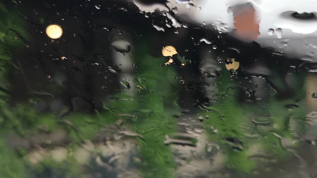 스프링 레인 (spring rain) 은 suv의 유리창을 통해