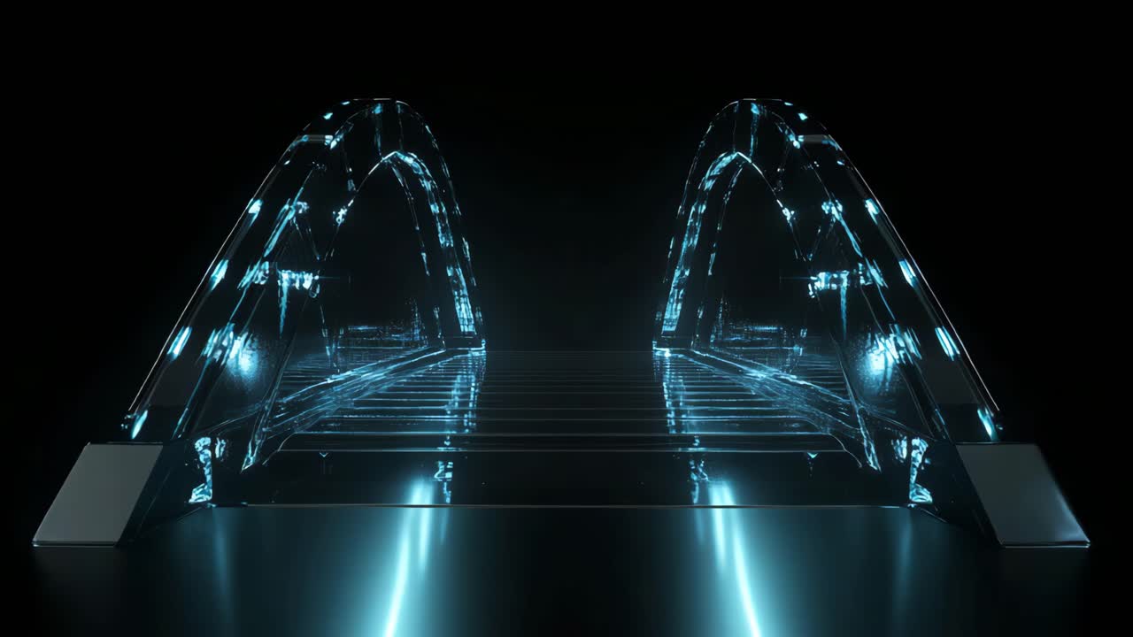 Futuristic Neon Bridge