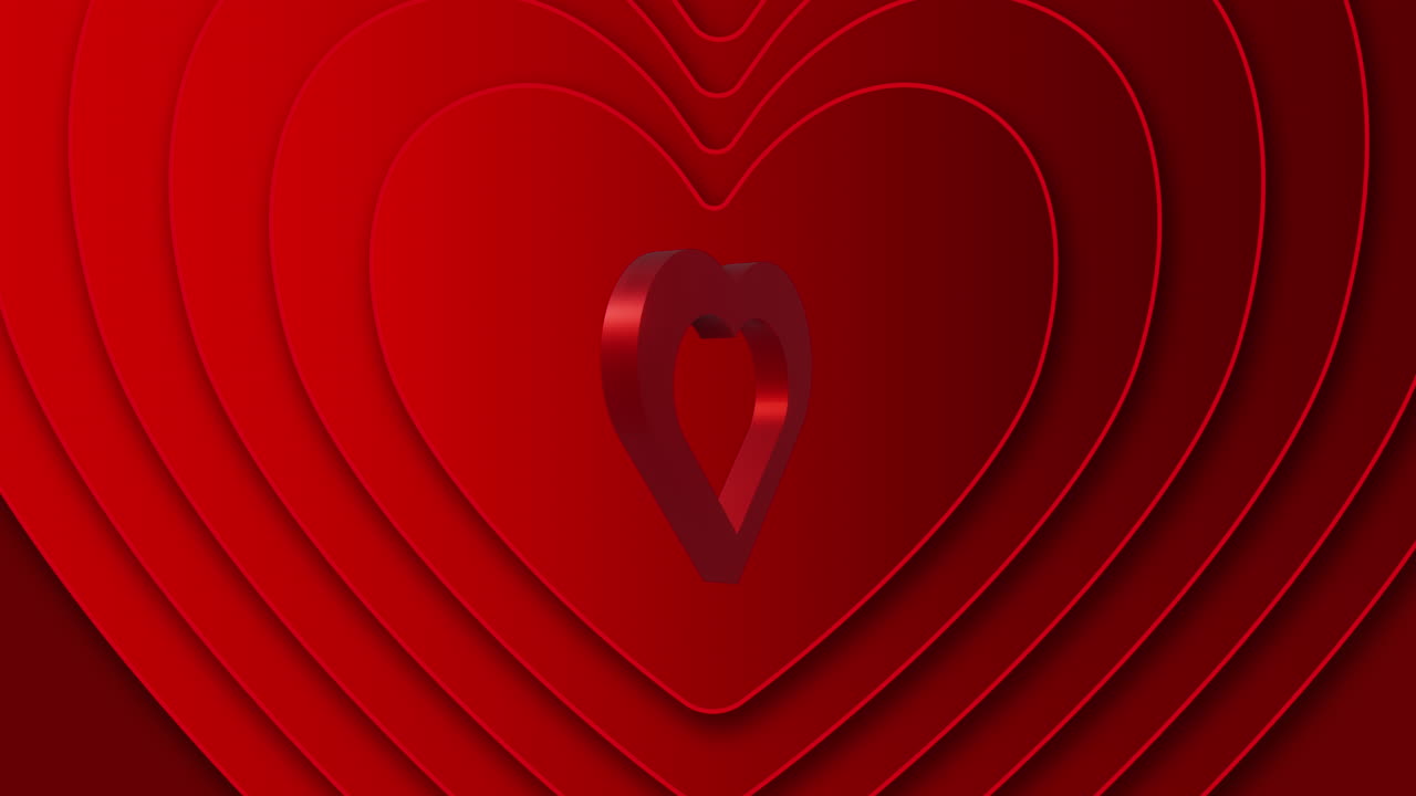 은 배경에 은 심장의 애니메이션