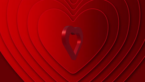 animación de corazones rojos sobre un fondo rojo.