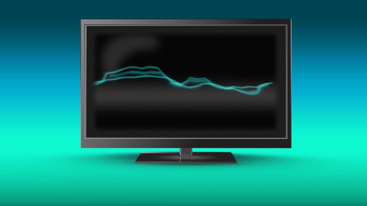 Television with electricity on its screen