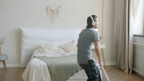 man dancing in his bedroom