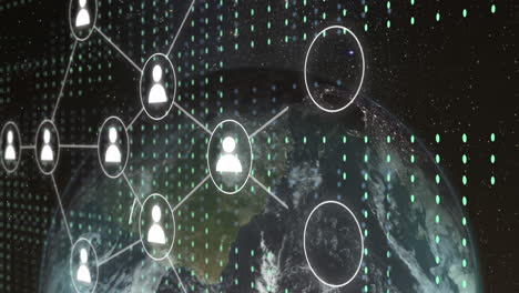 Animation of connections and globe with data processing