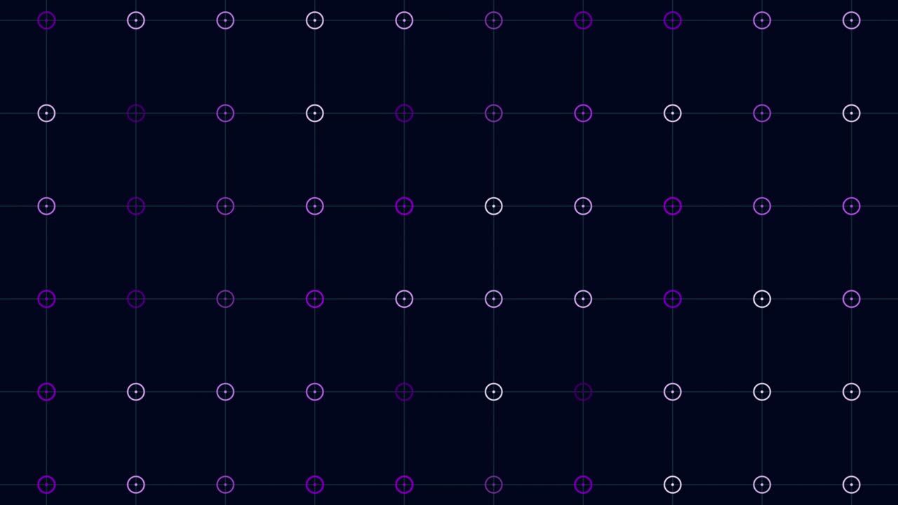 그리드 선이 있는 녹색 네온 링 및 도트 패턴