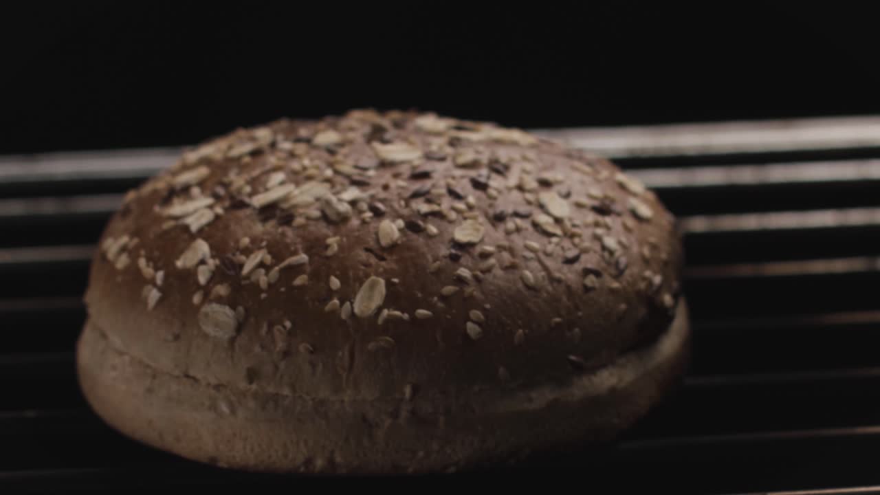 Grilling a Seed-Topped Bun
