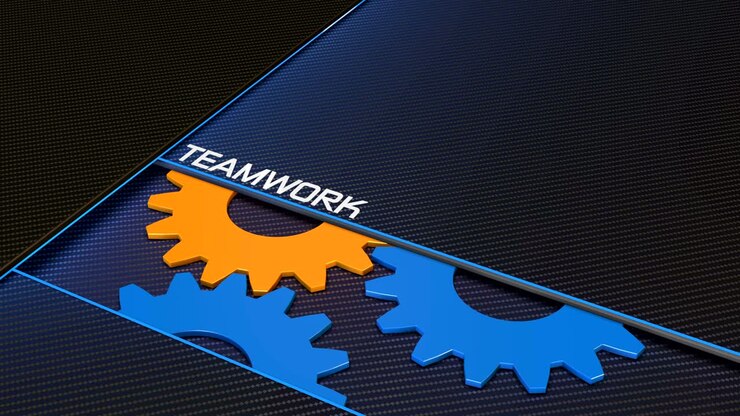 Teamwork gears way to success animation video loop metaphor