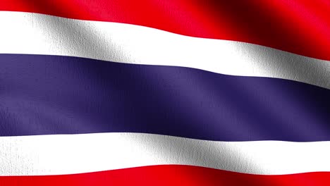 bucle sin costura 4k vdo. bandera nacional de tailandia soplando en el viento aislado. diseño abstracto patriótico oficial. ilustración de renderización 3d del símbolo del signo ondulante.