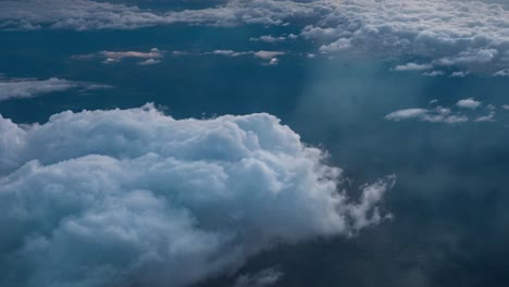 aerial view of stunning cloudscape from airplane