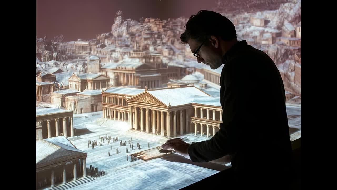 Esplorare l'architettura antica in un moderno display interattivo