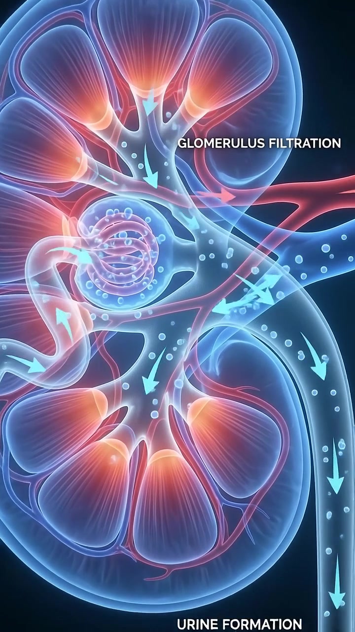 Medical Animation of Kidney Function and Urine Formation