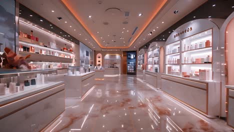 modern luxury cosmetics and beauty products store interior