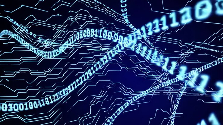 Abstract Circuit Board with Binary Code