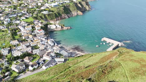 gorran haven cornwall uk drone,aerial high angle