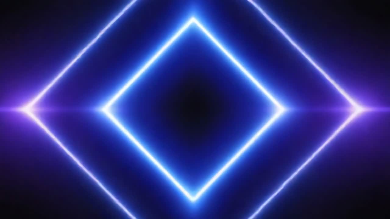 Abstract Neon Diamond Tunnel Background