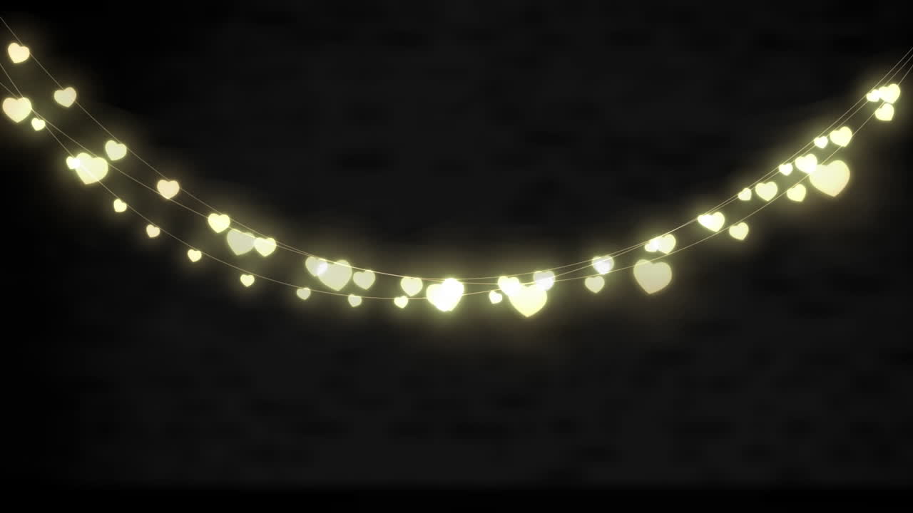 블랙 배경에 크리스마스 요정 조명 장식의 애니메이션