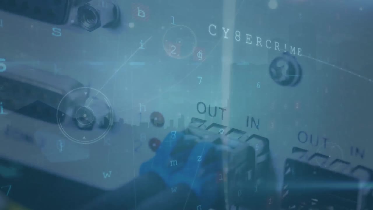 Animazione di una rete di connessioni con numeri su una lavagna del mercato azionario