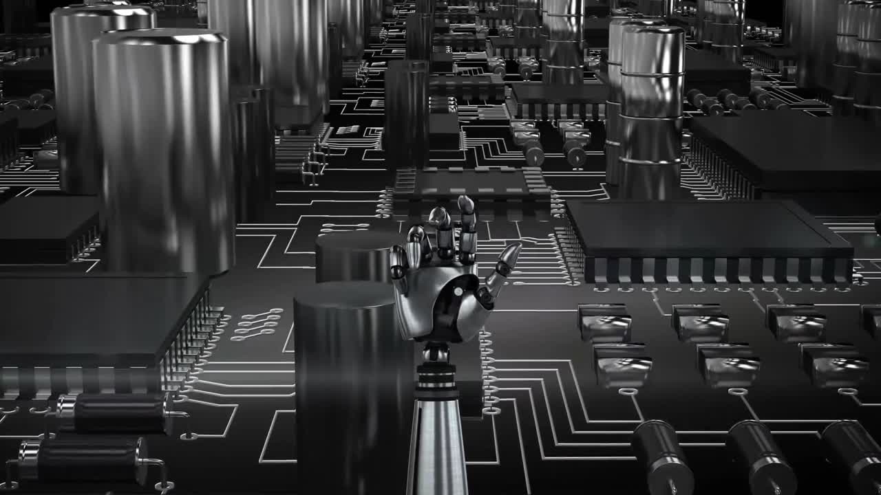 robot consegna scheda di circuito in movimento