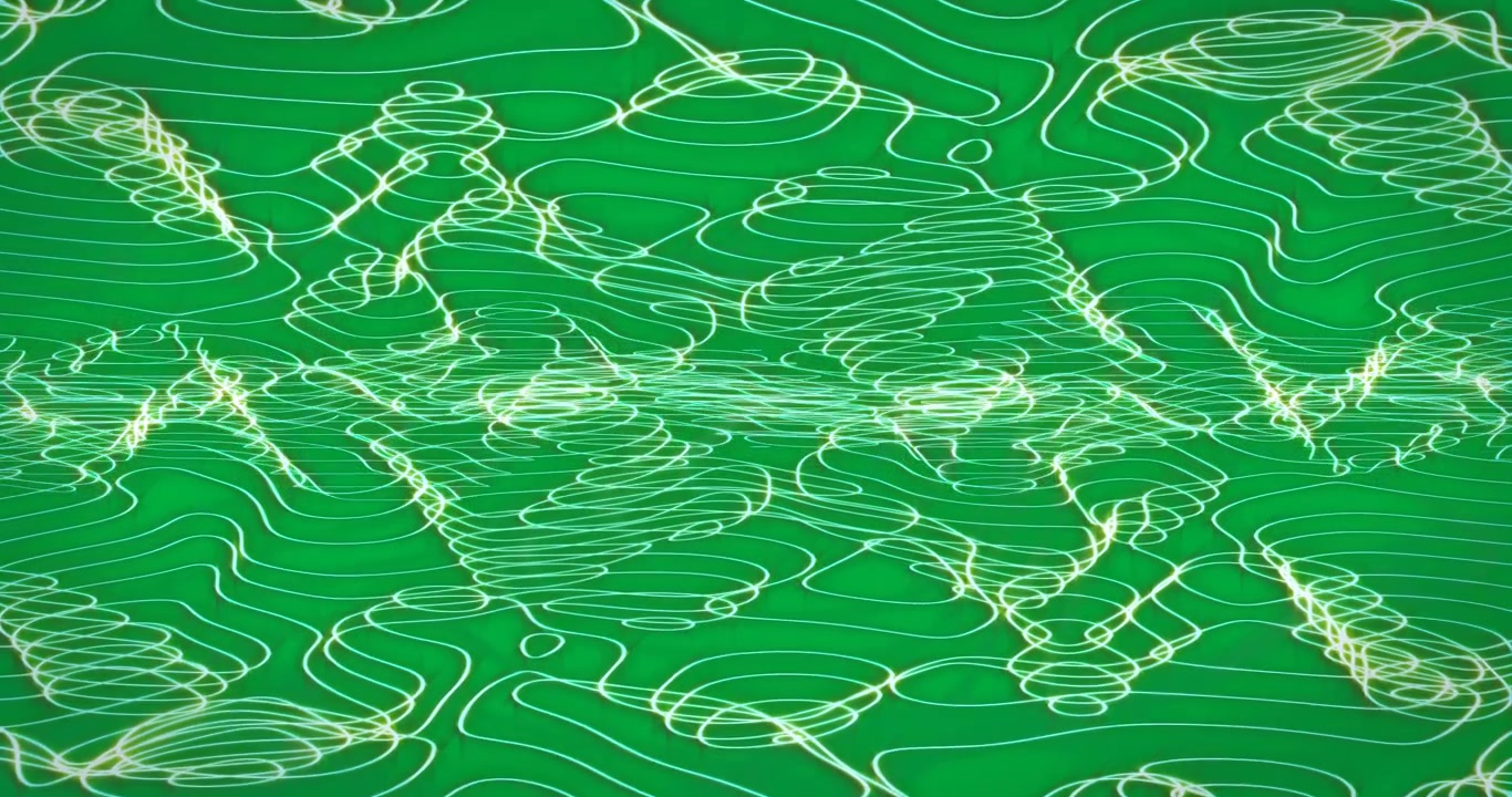Animation of neon green lines on transparent background