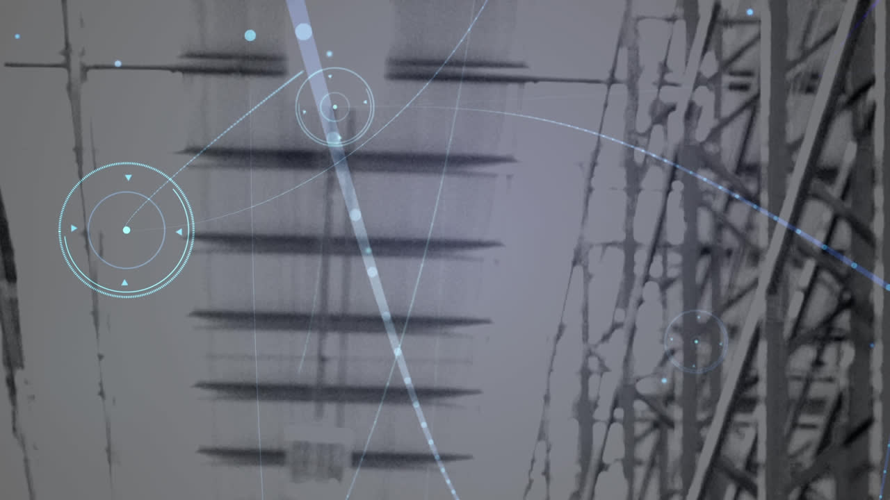 창고의 선반에 대한 연결 네트워크의 애니메이션