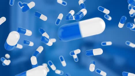 Pills-falling-on-a-blue-background