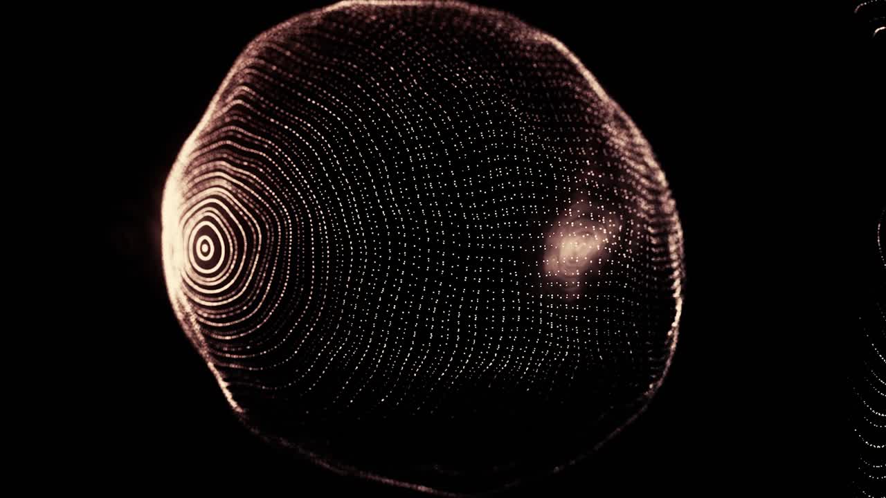 Abstract 3D Sphere with Glowing Lines and Dots