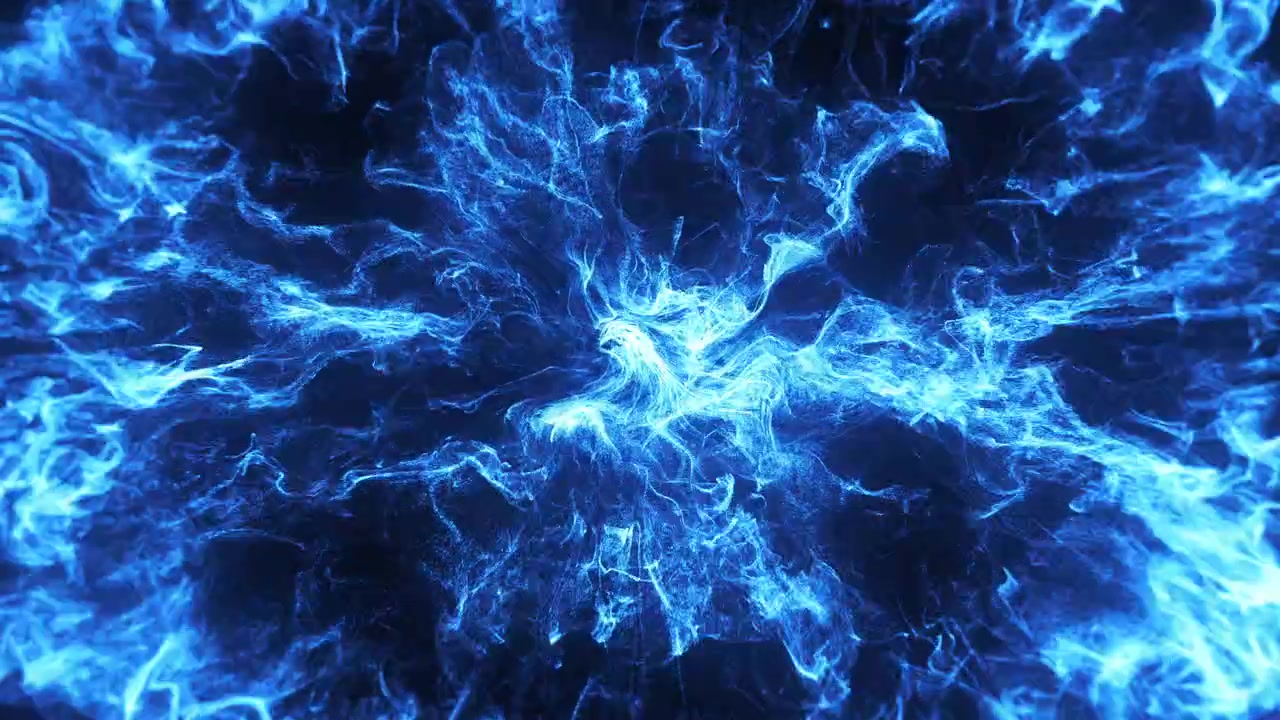 Blue Energy Explosion Expanding and Dissipating in Dark Space