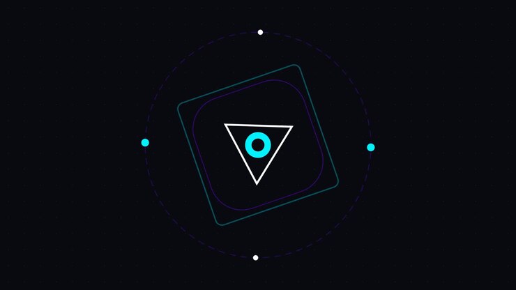 Abstract Geometric Animation with Rotating Triangle and Circle