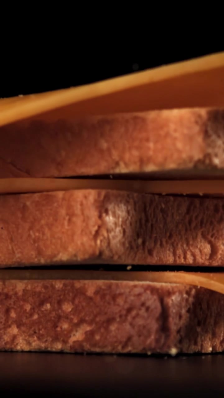 Slow Motion Assembly of a Cheese Sandwich