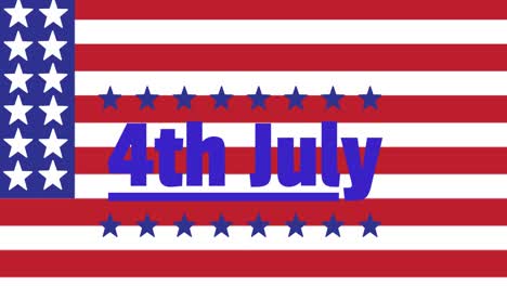 Animation-of-4th-july-text-over-colours-of-american-flag