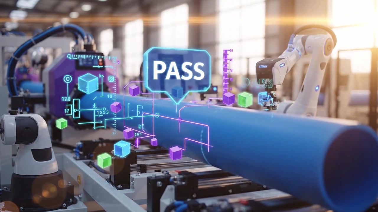 Augmented Reality Quality Control on a Blue Pipe in a Smart Factory