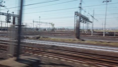 italian high speed departure from florence to bologna on the train