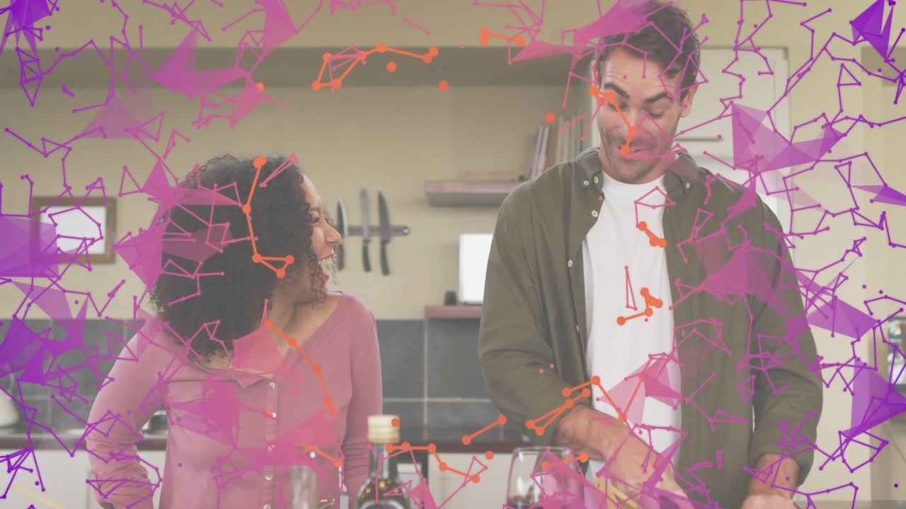 Cocineros caseros espolvoreando condimentos, probando el caldo en la encimera, con un medidor animado que guía el sabor