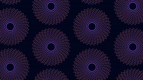 Rainbow-illusion-circles-pattern-with-neon-glitters-in-dark-space