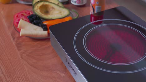 small ceramic stove heating up instantly